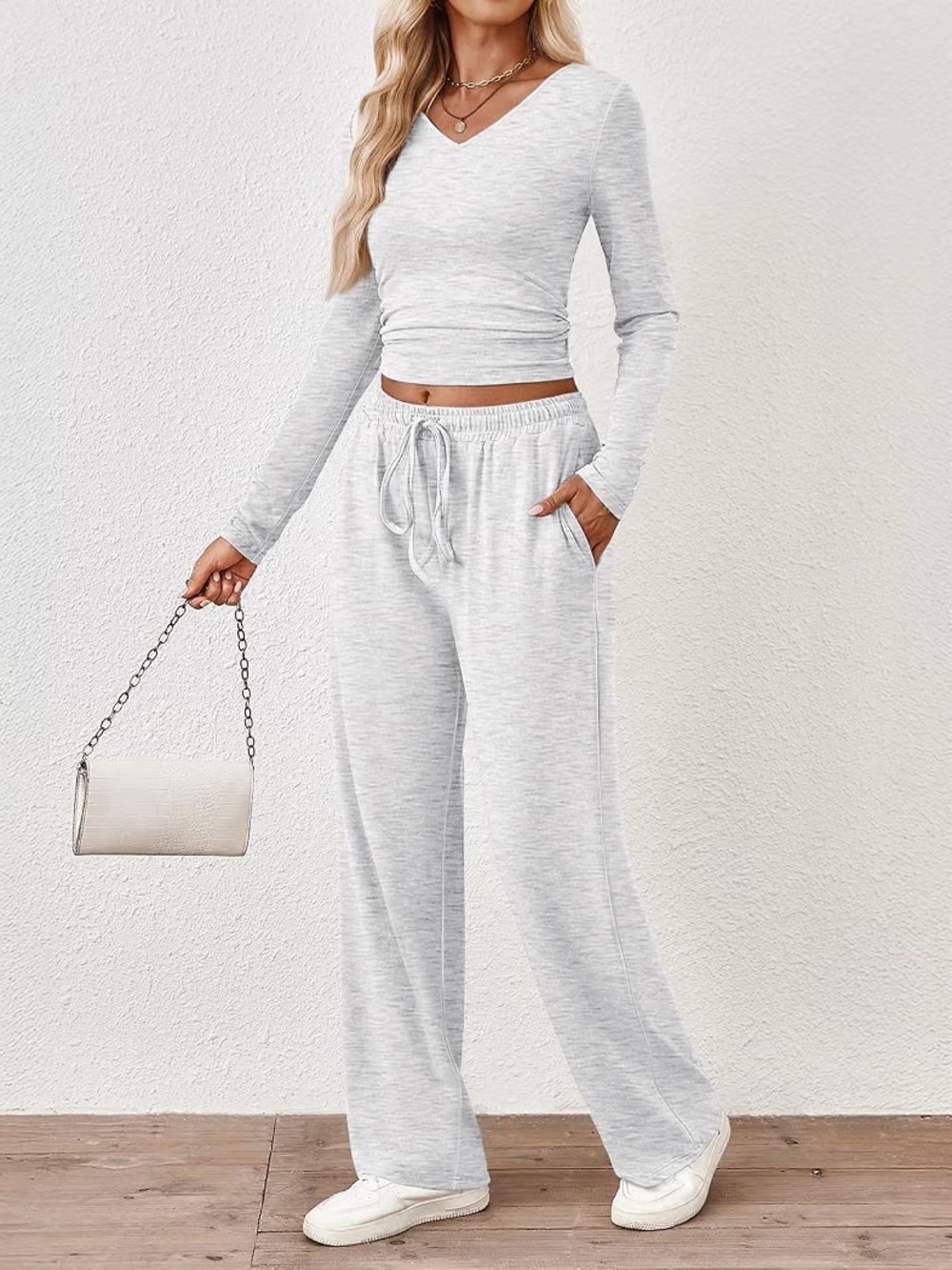 Women's Light Gray Lounge Set